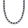 Ross-simons Sapphire And White Topaz Necklace In 18kt Gold Over Sterling In Multi