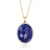 Ross-simons Sapphire And . White Topaz Pendant Necklace In 18kt Gold Over Sterling In Multi