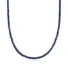 Ross-simons Sapphire Bead Necklace With 14kt Yellow Gold Magnetic Clasp In White