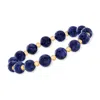 Ross-simons Sapphire Bead Stretch Bracelet With 14kt Yellow Gold In Multi