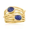 Ross-simons Sapphire Multi-row Ring In 18kt Gold Over Sterling In Blue