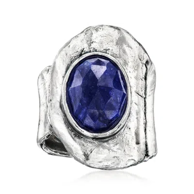 Ross-simons Sapphire Ring In Sterling Silver In Blue