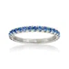 Ross-simons Sapphire Ring In Sterling Silver In Blue