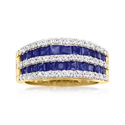 Ross-simons Sapphire Ring With . Diamonds In 14kt Yellow Gold