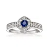 Ross-simons Sapphire Ring With . Diamonds In Sterling Silver