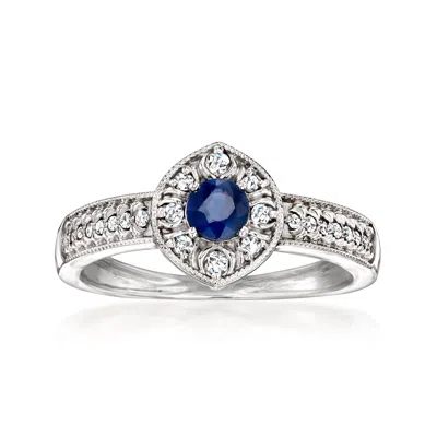 Ross-simons Sapphire Ring With . Diamonds In Sterling Silver