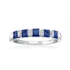 Ross-simons Sapphire Ring With Diamonds In Sterling Silver In Blue