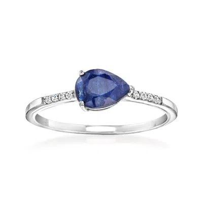Ross-simons Sapphire Ring With White Topaz In Sterling Silver