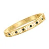 Ross-simons Sapphire Roman Numeral Bangle Bracelet In 18kt Gold Over Sterling In Multi