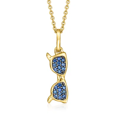 Ross-simons Sapphire Sunglasses Pendant Necklace In 18kt Gold Over Sterling In Multi