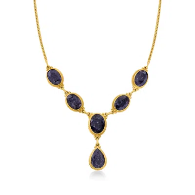 Ross-simons Sapphire Y-necklace In 18kt Gold Over Sterling In Multi