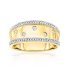 Ross-simons Scattered-diamond Ring In 18kt Yellow Gold In White