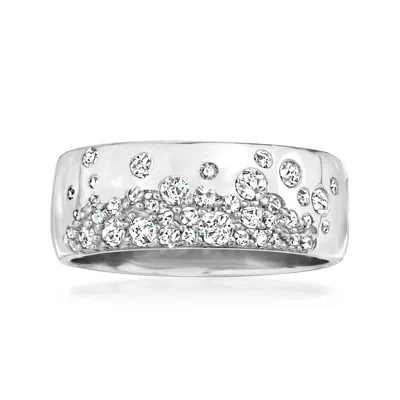 Ross-simons Scattered-diamond Ring In Sterling Silver In White