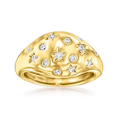 Ross-simons Scattered-diamond Star Ring In 18kt Gold Over Sterling