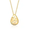 Ross-simons Scattered-diamond Teardrop Necklace In 18kt Gold Over Sterling In Gold