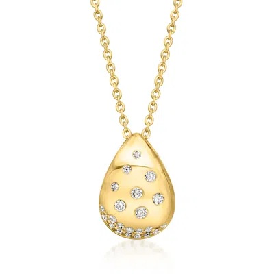 Ross-simons Scattered-diamond Teardrop Necklace In 18kt Gold Over Sterling