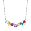 Ross-simons Scattered Multi-gemstone Curved Necklace In Sterling Silver In Multi