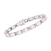 ROSS-SIMONS SIMULATED PINK SAPPHIRE AND . CZ BRACELET IN STERLING SILVER