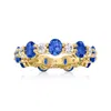 ROSS-SIMONS SIMULATED SAPPHIRE AND . CZ ETERNITY BAND IN 18KT GOLD OVER STERLING