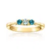 Ross-simons Sky And London Blue Topaz Ring In 14kt Yellow Gold In Blue