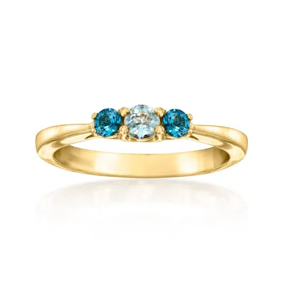 Ross-simons Sky And London Blue Topaz Ring In 14kt Yellow Gold