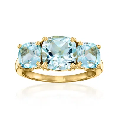 Ross-simons Sky Blue Topaz 3-stone Ring In 18kt Gold Over Sterling