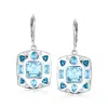 Ross-simons Sky Blue Topaz And Multi-gemstone Drop Earrings In Sterling Silver