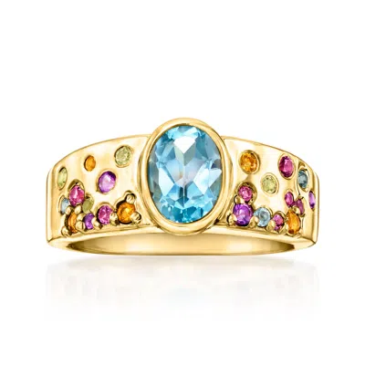 Ross-simons Sky Blue Topaz And . Multi-gemstone Ring In 18kt Gold Over Sterling