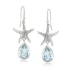 Ross-simons Sky Blue Topaz Bali-style Starfish Drop Earrings In Sterling Silver In Blue