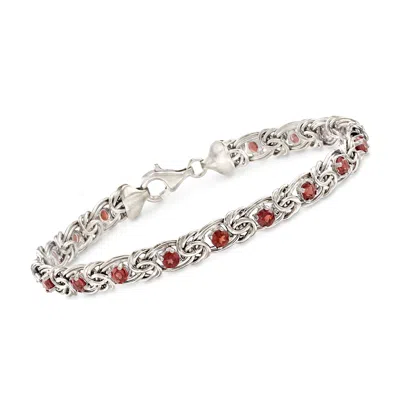 Ross-simons Sky Blue Topaz Byzantine Bracelet In Sterling Silver In Multi
