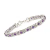 Ross-simons Sky Blue Topaz Byzantine Bracelet In Sterling Silver In Multi