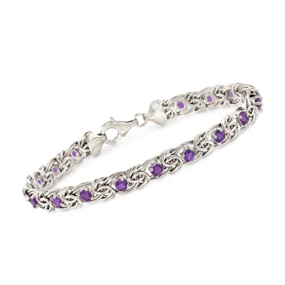 Ross-simons Sky Blue Topaz Byzantine Bracelet In Sterling Silver In Multi