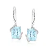 Ross-simons Sky Blue Topaz Drop Earrings With . Diamonds In 14kt White Gold In Multi