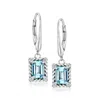 Ross-simons Sky Blue Topaz Drop Earrings With White Topaz In Sterling Silver In Blue