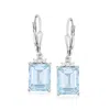 Ross-simons Sky Blue Topaz Drop Earrings With . White Topaz In Sterling Silver In Blue
