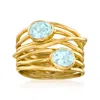 Ross-simons Sky Blue Topaz Highway Ring In 18kt Gold Over Sterling In Blue