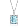 Ross-simons Sky Blue Topaz Pendant Necklace With White Topaz In Sterling Silver In Multi