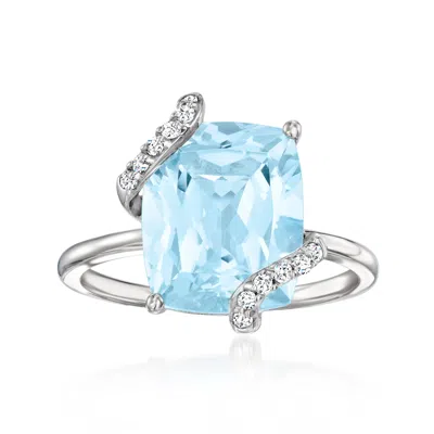 Ross-simons Sky Blue Topaz Ring With . Diamonds In 14kt White Gold