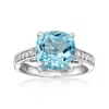 Ross-simons Sky Blue Topaz Ring With . Lab-grown Diamonds In Sterling Silver