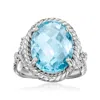 Ross-simons Sky Blue Topaz Ring With . White Topaz In Sterling Silver In Metallic