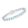 Ross-simons Sky Blue Topaz Tennis Bracelet In Sterling Silver In Multi