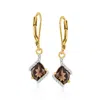 Ross-simons Smoky Quartz Drop Earrings With . Diamonds In 18kt Gold Over Sterling In Multi