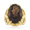 Ross-simons Smoky Quartz Ring In 18kt Gold Over Sterling In Brown