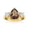 Ross-simons Smoky Quartz Ring With . Lab-grown Diamonds In 18kt Gold Over Sterling