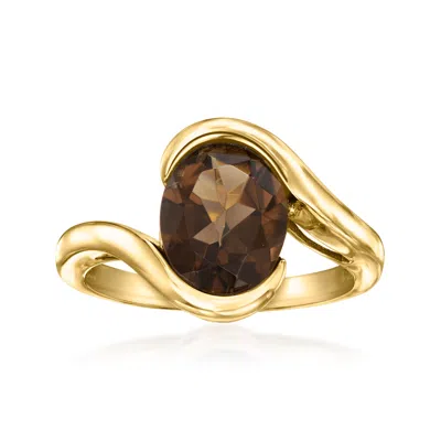 Ross-simons Smoky Quartz Swirl Ring In 18kt Gold Over Sterling In Brown