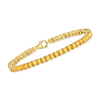 Ross-simons Square Citrine Tennis Bracelet In 18kt Gold Over Sterling In Multi