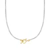 Ross-simons Sterling Silver And 18kt Gold Over Sterling Toggle Necklace In Silver