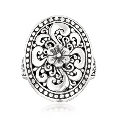 Ross-simons Sterling Silver Bali-style Floral Filigree Ring