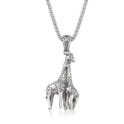Ross-simons Sterling Silver Bali-style Giraffe Family Pendant Necklace
