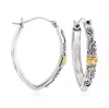 Ross-simons Sterling Silver Bali-style Hoop Earrings With 18kt Yellow Gold In White